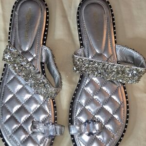 Silver Glitter Women's Sandals